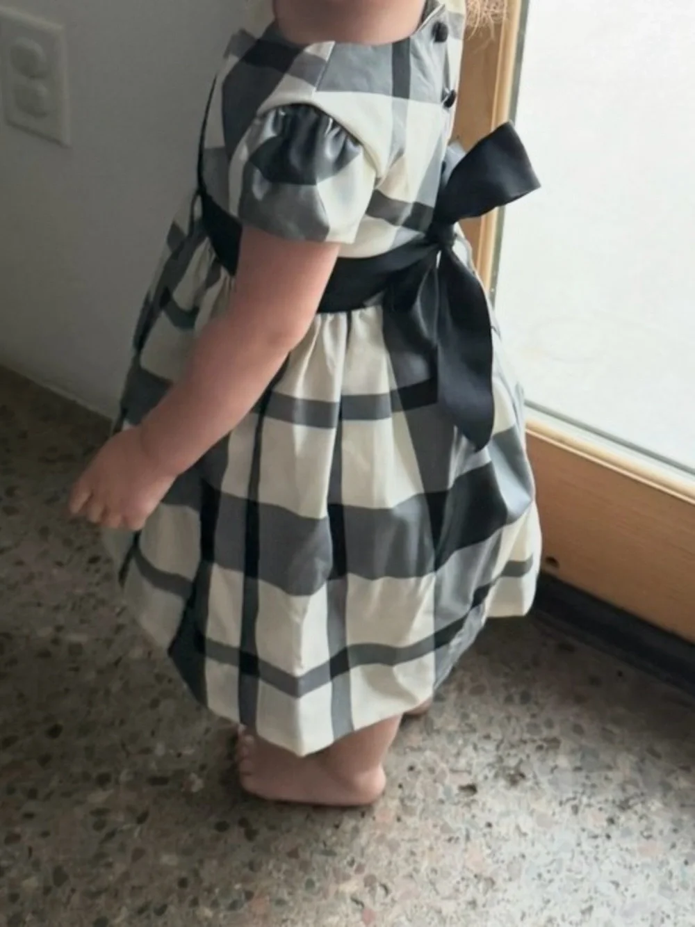 Ralph Lauren 18 Months Baby Girl Black Plaid Dress Party